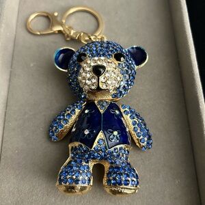 Large Blue and Gold Bear Keychain